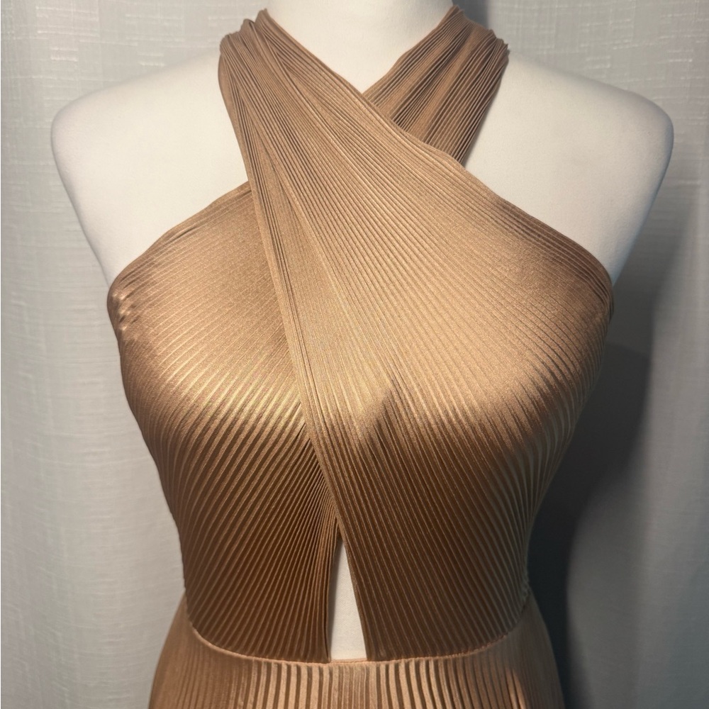 A.L.C. One Shoulder Gold Dress